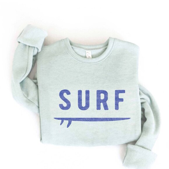 NWT SURF crewneck COMFY sweatshirt by Oat Collective Color Sage Green Size Small - Picture 1 of 3